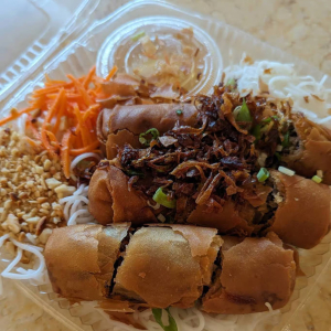 Egg Rolls over Vermicelli