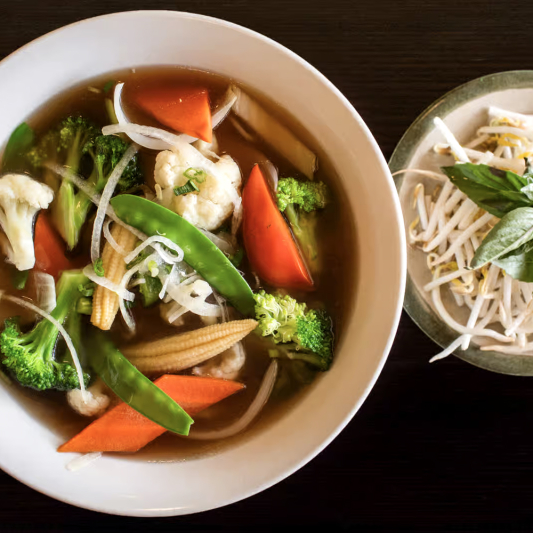 43. Mixed Veggie Rice Noodle Soup