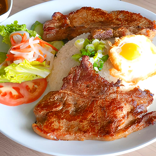 N3 Grilled Pork Chop and Fried Egg (Cơm Sườn, Opla)