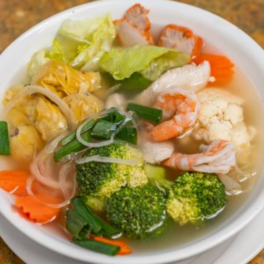 51. Wor Wonton (12 pcs) with Vegetables, Pork, Chicken, and Shrimp