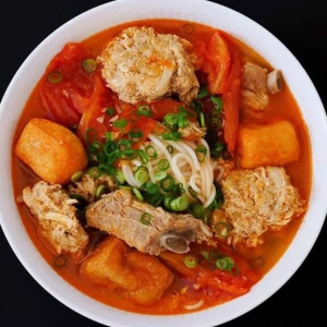 Shrimp Crab Tomato Noodle Soup