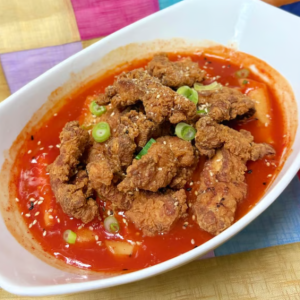 Chicken Spicy Stir-Fried Rice Cake (Tteokbokki)
