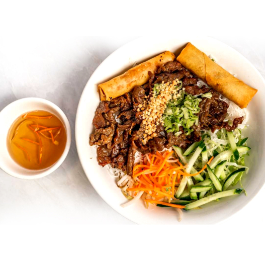 40. Grilled Beef & Spring Rolls with Vermicelli / Bun Bo Cha Gio