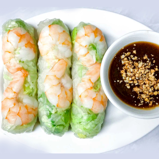 25. Shrimp & Pork Ham Salad Rolls (3 Rolls) / Goi Cuon (3 Cuon)