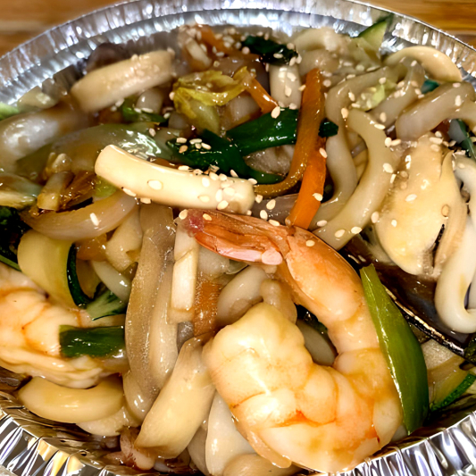 Pan-Fried Seafood Udon