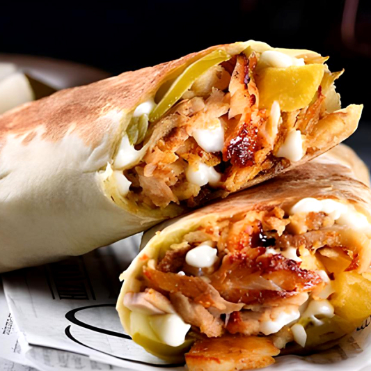 Barak's Butter Chicken Shawarma Wrap