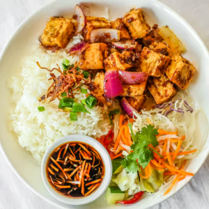 Vegan Lemongrass Tofu on Rice