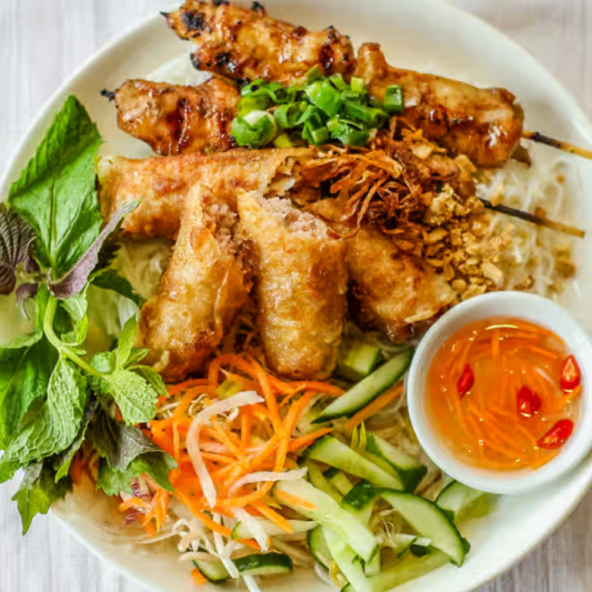 Chicken Satay & Spring Roll Vermicelli