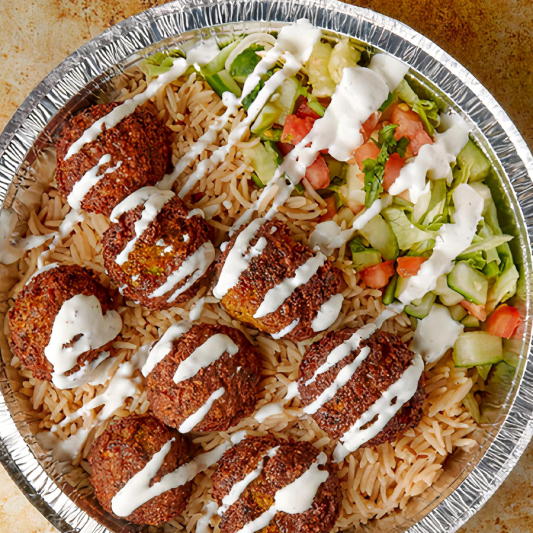 Falafel Rice with Salad