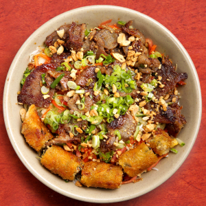 67. Grilled Lemongrass Beef & Spring Roll with Vermicelli / B&uacute;n B&ograve; Nướng, Chả Gi&ograve; / 燒牛肉春卷米粉