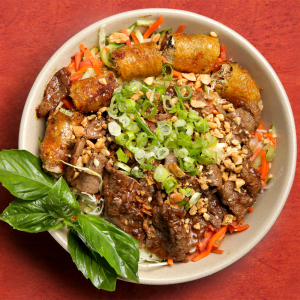 61. Grilled Lemongrass Pork & Spring Roll with Vermicelli / B&uacute;n Thịt Nướng, Chả Gi&ograve;