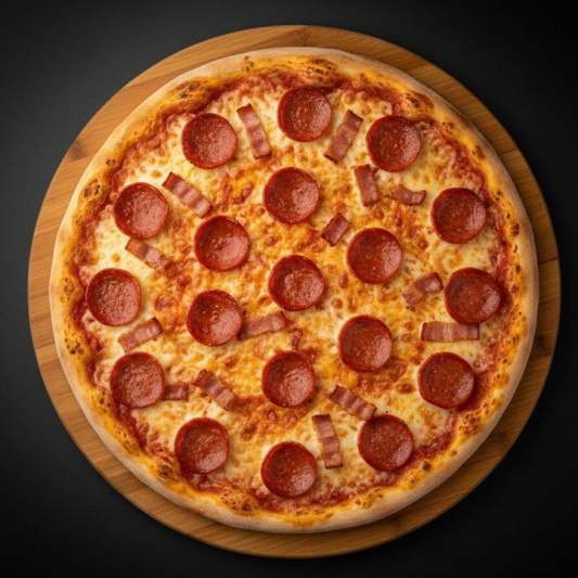 Pepperoni and Bacon Pizza