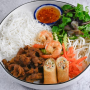 Grilled Pork, Shrimp, and Egg Roll with Vermicelli