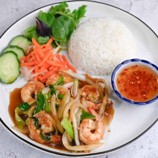 Basil Shrimp with Rice