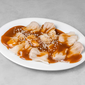 Raviolis hunan avec sauce aux arachides (l&eacute;gumes) (10 mcx) / Hunan Dumplings with Peanut Sauce (Vegetables) (10 pcs)