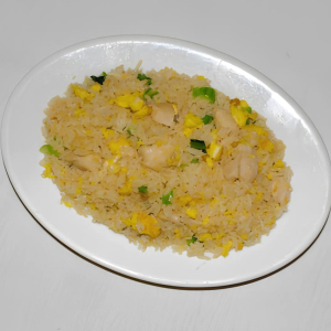 Riz frit au poisson sal&eacute; et poulet / Salty Fish and Chicken Fried Rice