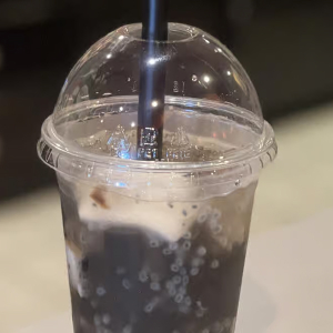 Coconut Juice with Grass Jelly and Chia Seed
