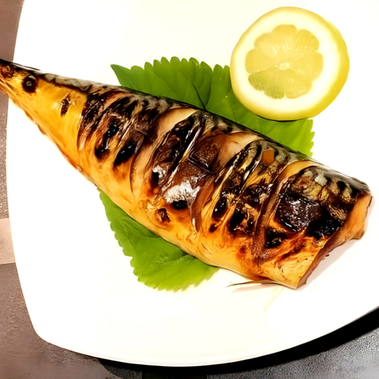 Grilled Mackerel with Bean Paste Soup