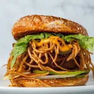 Aloo Tikki Noodle Burger