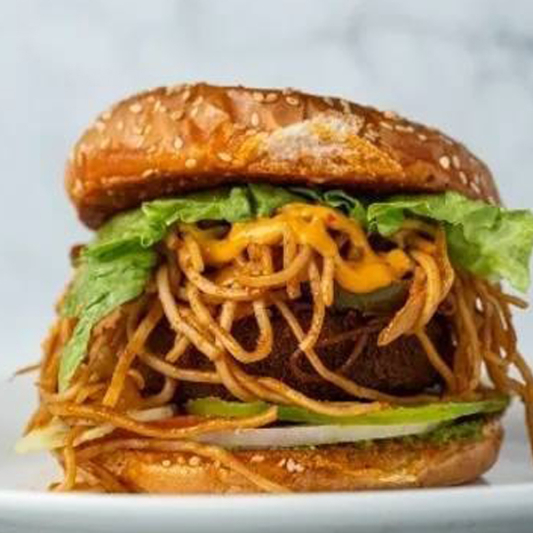 Aloo Tikki Noodle Burger