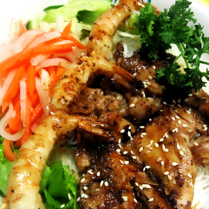 71. Vermicelli Bowl with Grilled Prawns and Lemongrass Chicken