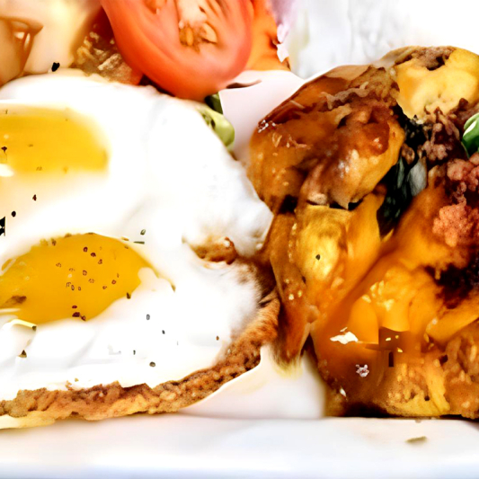 67. Rice with Two Sunny-Side Up Eggs with Lemongrass Chicken