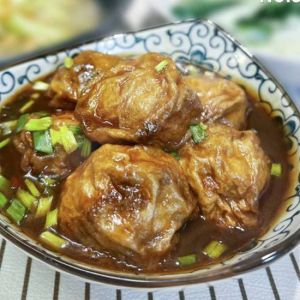 Braised Oil Gluten Stuffed Meat 红烧油面筋塞肉