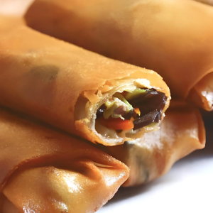 Shanghai Style Spring Roll with Pork, Celery, Cabbage and Mushrooms (4 pcs) 上海手工春卷 (Box) (4个)