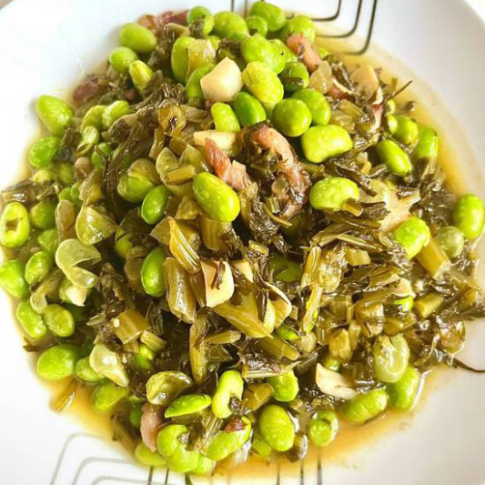 Shredded Pork with Pickled Cabbage & Peas 雪菜肉丝炒毛豆