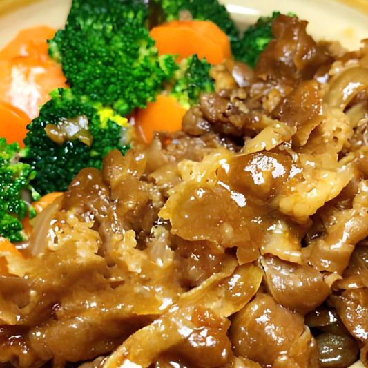 BBQ Beef with Korean Sauce and Rice 秘制牛肉饭