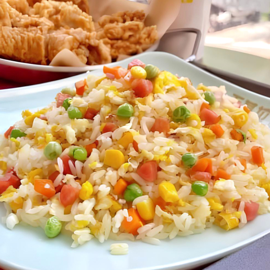 Fried Rice with Vegetables, Pork and Shrimp 扬州炒饭