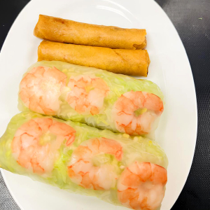 11. Spring Rolls (2 pcs) & Prawn Salad Rolls (2 pcs)