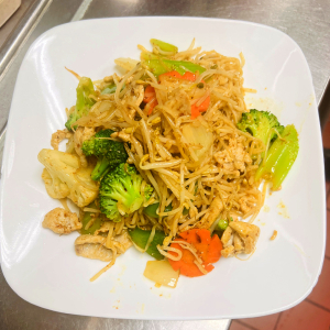 55. Chicken Breast with Vegetables on Soft Egg Noodles