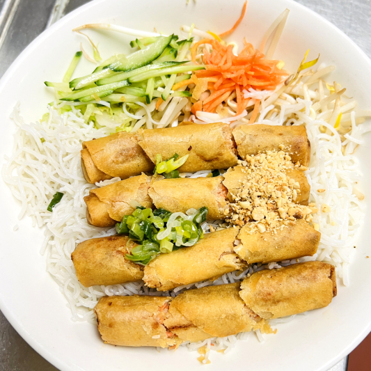 64. Vegetarian Spring Rolls on Rice Vermicelli