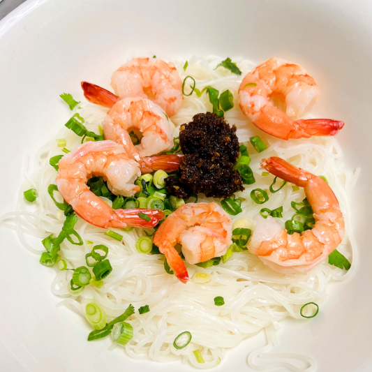 42. Spicy Satay Prawn Rice Noodle Soup