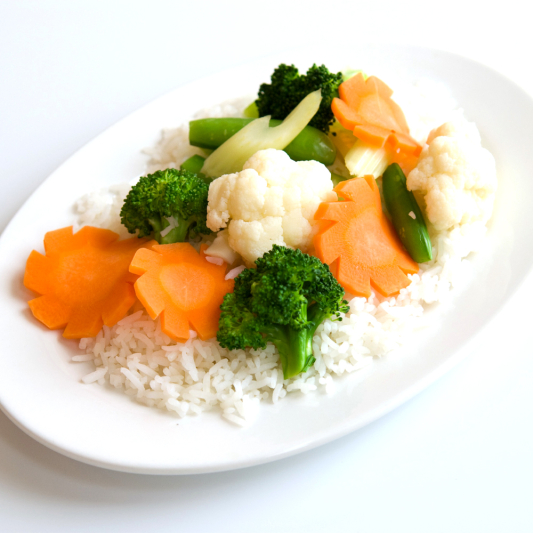 KM11. Steamed Vegetables on Steamed Rice