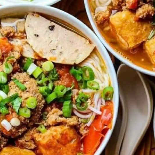 Vietnamese Grab and Shrimp Vermicelli Noodle Soup