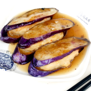 M29. Eggplant with Shrimp (3 pcs) 茄子護蝦球 