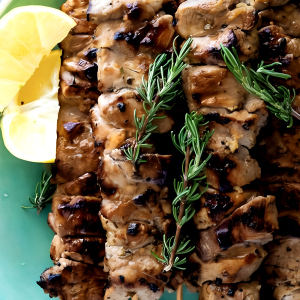 Pork Souvlaki Stick (Dinner Plate)