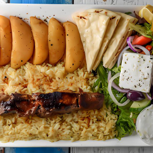 Pork Souvlaki Pita (Dinner Plate)