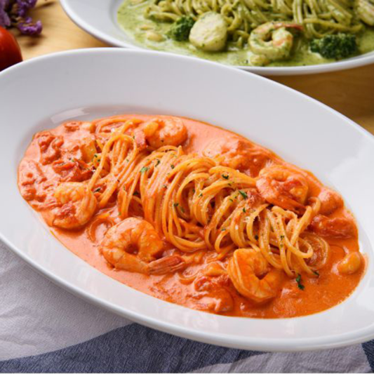 Kimchi Garlic Shrimp Pasta