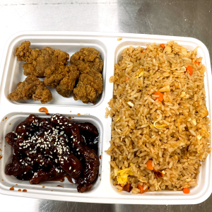 D. Chicken Fried Rice, Ginger Beef, Dry Ribs