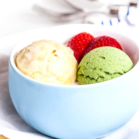 Durian and Ice Cream in Vanilla Ice 雪山榴蓮 (配绿茶雪糕)