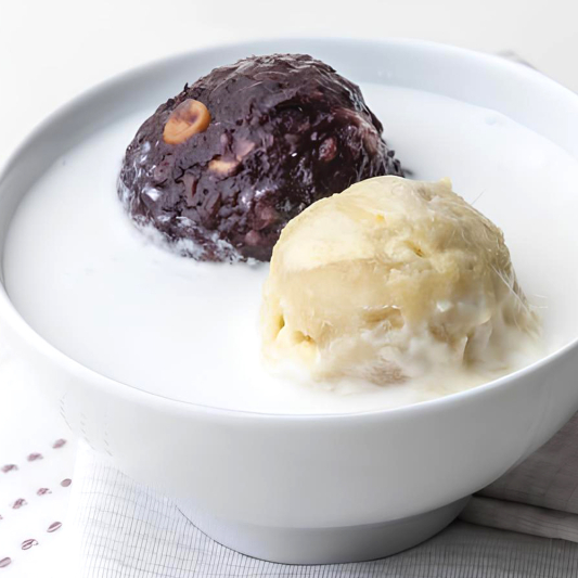Durian & Black Glutinous Rice in Vanilla Ice 榴蓮忘返
