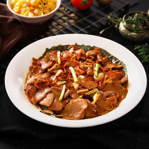 Stir-Fried Pork Tongue with Mushrooms 茶树菇炒猪舌