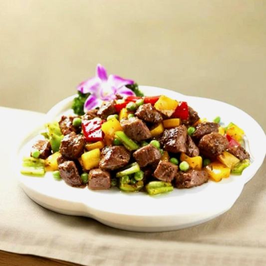 Stir-Fried Beef with Bell Pepper 铁板黑椒五彩牛肉