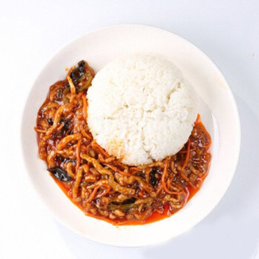 Fish-Flavored Shredded Pork on Rice 鱼香肉丝盖饭