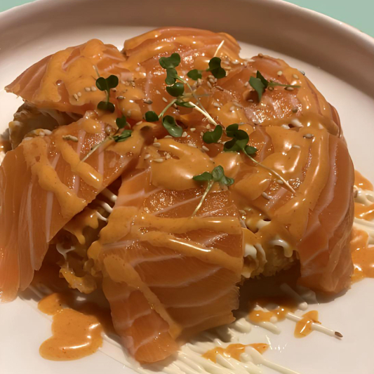 Spicy Salmon Sushi Pizza