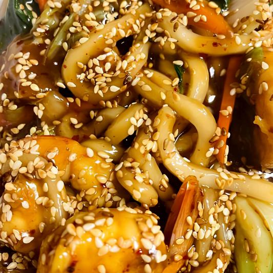 Spicy Udon Noodle with Shrimp