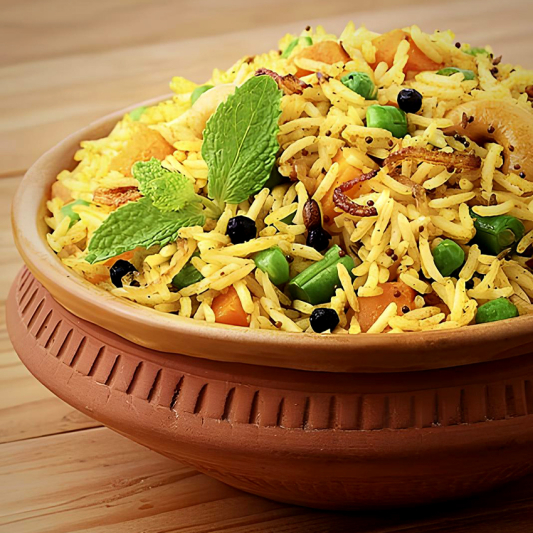 Vegetable Biryani with Raita